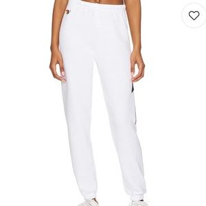 Bolt Stitch Sweatpant in White & Black Aviator Nation